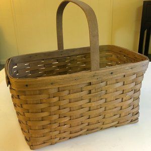 Large Handmade Basket with Handle 1981